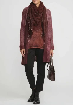 Avant Toi Hand-Painted Cashmere Stola Scarf In Nero Mandarancio Orange