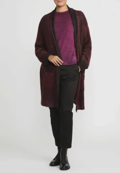 Avant Toi Hand-Painted Rib Knit T-Shirt In Nero Cherry Red