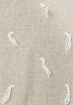 Lauren Manoogian Handwoven Baby Alpaca And Wool Tuft Wrap In Grey Granite & Raw White