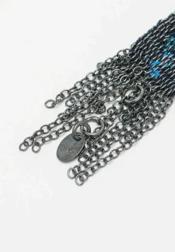 Stephanie Schneider Handwoven Silver And Silk Bracelet In Grey & Blue