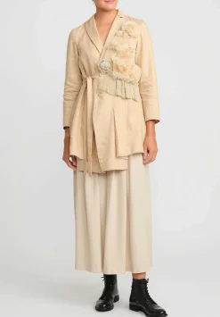 A Tentative Atelier Hemp Linen & Hand Smocked Joely Jacket In Rose Brown
