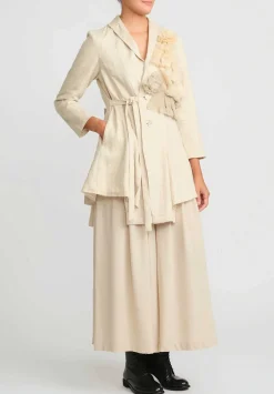 A Tentative Atelier Hemp Linen & Hand Smocked Joely Jacket In Beige