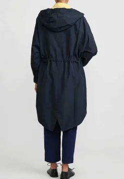 Casey Casey Hooded ''Stanley'' Parka In Ink Blue