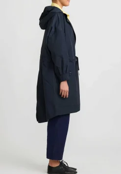 Casey Casey Hooded ''Stanley'' Parka In Ink Blue