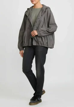 Rundholz Hooded Tulip Jacket In Ash Grey