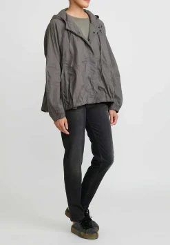 Rundholz Hooded Tulip Jacket In Ash Grey
