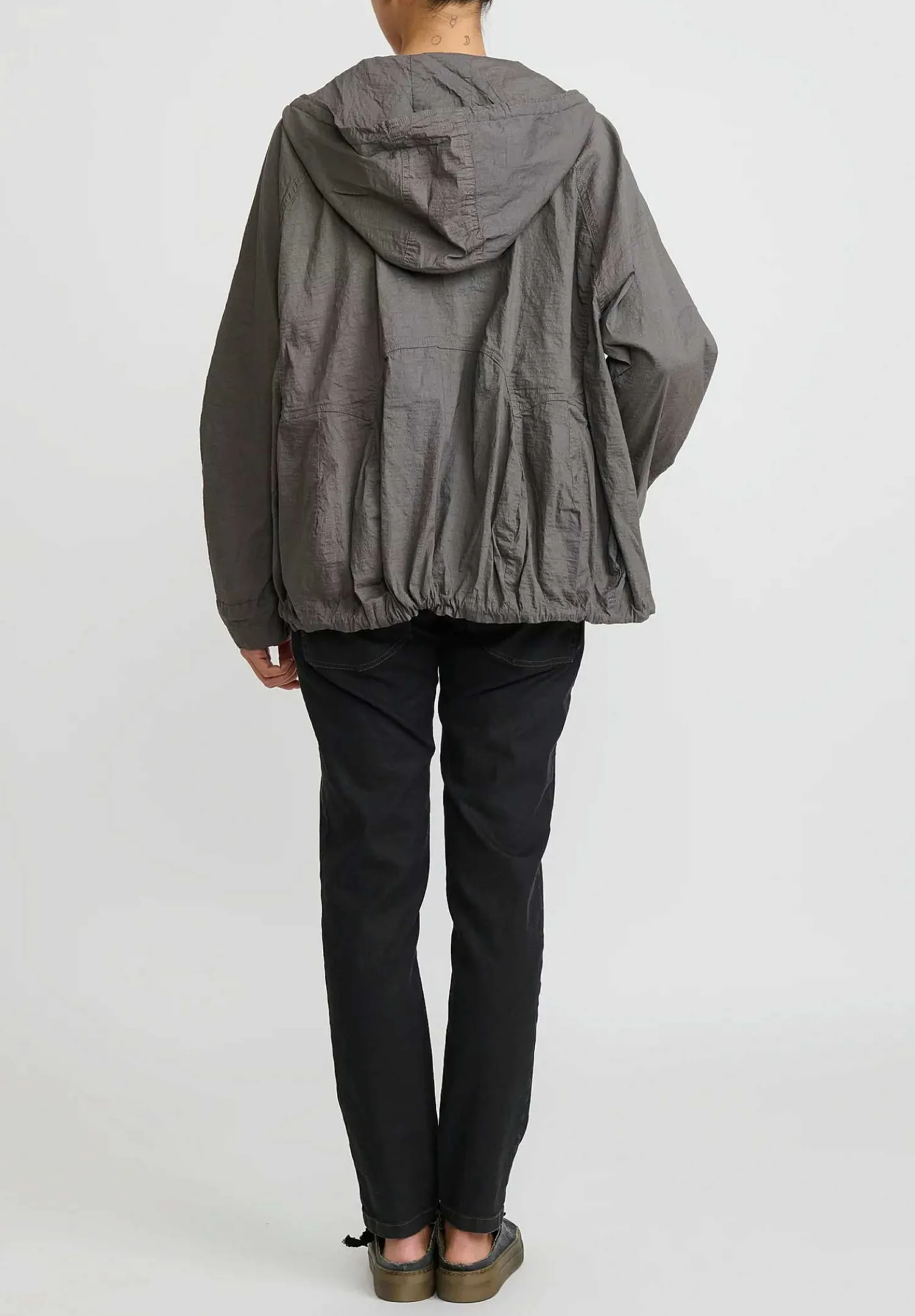 Rundholz Hooded Tulip Jacket In Ash Grey