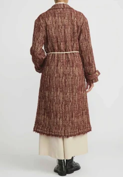 A Tentative Atelier Jacquard Jorunn Duffle Coat In Rust Red