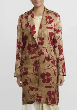 Uma Wang Jacquard ''Katia'' Jacket In Red & Tan