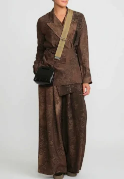 Uma Wang Jacquard Khloe Jacket In Brown Rose