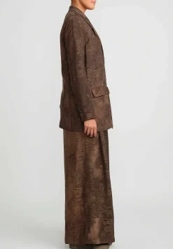 Uma Wang Jacquard Khloe Jacket In Brown Rose