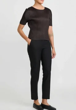 Issey Miyake Pleats Please June Top In Dark Brown