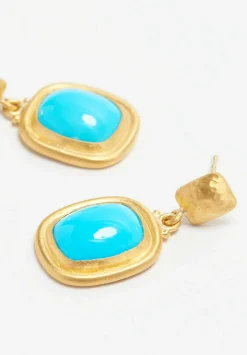 Lika Behar 24K, Cabochon Sleeping Beauty Turquoise Earrings
