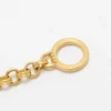 Prounis 22K, Double Link Chain Bracelet With Aquamarine Clasp