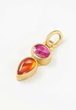 Stephanie Albertson 22K, Fire Opal & Pink Tourmaline Pendant