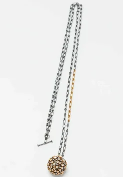 Annie Fensterstock 22K Gold And Sterling Silver Sapphire Orb Necklace
