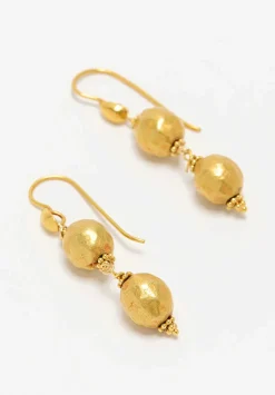 Greig Porter 18K Gold Chiseled Bead Dangle Earrings