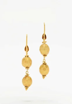 Greig Porter 18K Gold Chiseled Bead Dangle Earrings