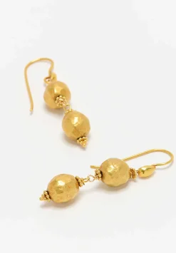 Greig Porter 18K Gold Chiseled Bead Dangle Earrings