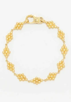 Prounis 22K, Granulated Nona Bracelet With Fibula Clasp