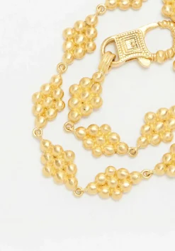 Prounis 22K, Granulated Nona Bracelet With Fibula Clasp