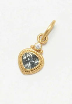 Denise Betesh 22K, Gray Sapphire And Diamond Pendant
