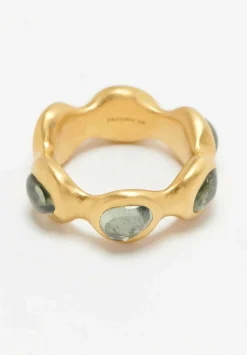 Prounis 22K, Green Tumbled Sapphire Breccia Ring