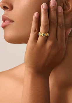 Prounis 22K, Green Tumbled Sapphire Breccia Ring