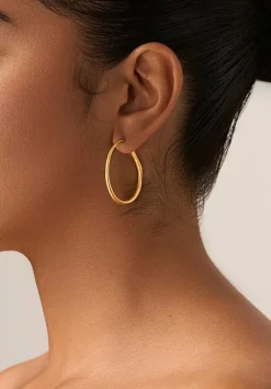Prounis 22K, Hinged Hoop And Hook Earrings