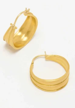 Prounis 22K, Hinged Laurel Hoop Earrings