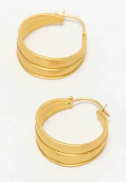 Prounis 22K, Hinged Laurel Hoop Earrings