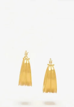 Prounis 22K, Hinged Laurel Hoop Earrings