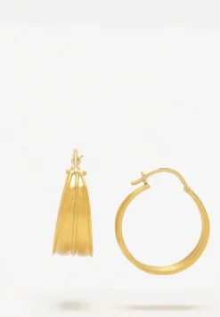 Prounis 22K, Hinged Laurel Hoop Earrings