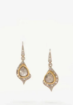 Annie Fensterstock 22K, 18K, Grey Diamond Earrings