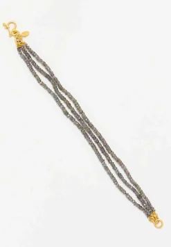 Denise Betesh 18K, 22K, Grey Sapphire 3-Strand Bracelet