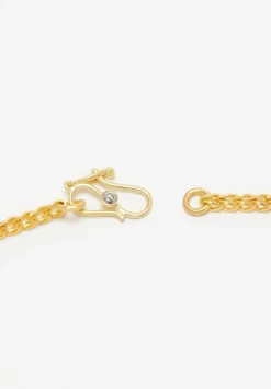 Prounis 18K, 22K, Solo Loop-In-Loop Chain With Diamond S Clasp