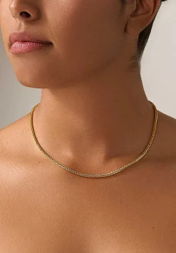 Prounis 18K, 22K, Solo Loop-In-Loop Chain With Diamond S Clasp