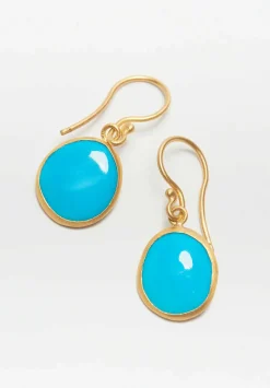 Lika Behar 24K, ''Karin'' Sleeping Beauty Turquoise Earrings