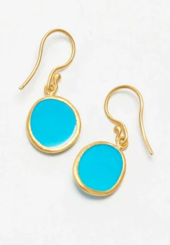 Lika Behar 24K, ''Karin'' Sleeping Beauty Turquoise Earrings