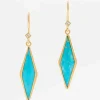 Lika Behar 24K, Kingman Turquoise And Diamond Kite Earrings
