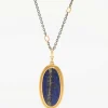 Lika Behar 22K, Lapis Rough/Smooth Reversible Large ''Rocky'' Pendant
