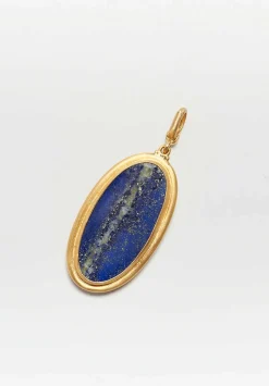 Lika Behar 22K, Lapis Rough/Smooth Reversible Large ''Rocky'' Pendant