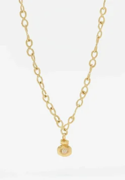 Tovi Farber 18K, Oval Link Necklace With Diamond Pendant