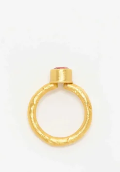 Greig Porter 22K, Oval Sapphire Ring With Hammered Finish