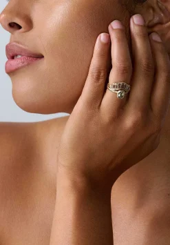 Ellis Mhairi Cameron 14K, Salt & Pepper Oval Diamond Ring