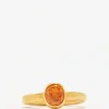 Greig Porter 22K, Sapphire Oval Cut Ring With Hammered Finish