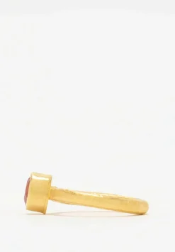 Greig Porter 22K, Sapphire Oval Cut Ring With Hammered Finish