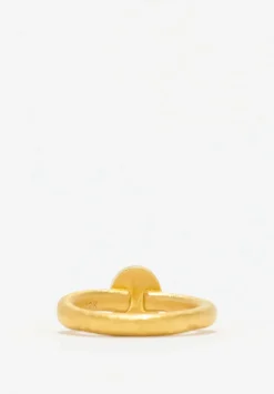 Greig Porter 22K, Sapphire Oval Cut Ring With Hammered Finish