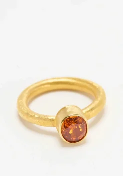 Greig Porter 22K, Sapphire Oval Cut Ring With Hammered Finish
