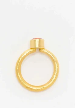 Greig Porter 22K, Sapphire Oval Cut Ring With Hammered Finish